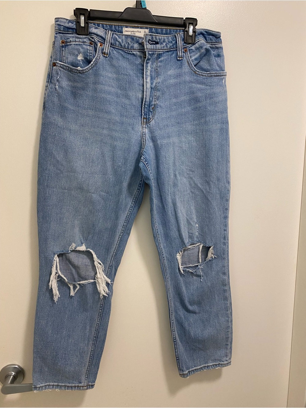 Abercrombie & Fitch Light Blue High-Rise Mom Jeans